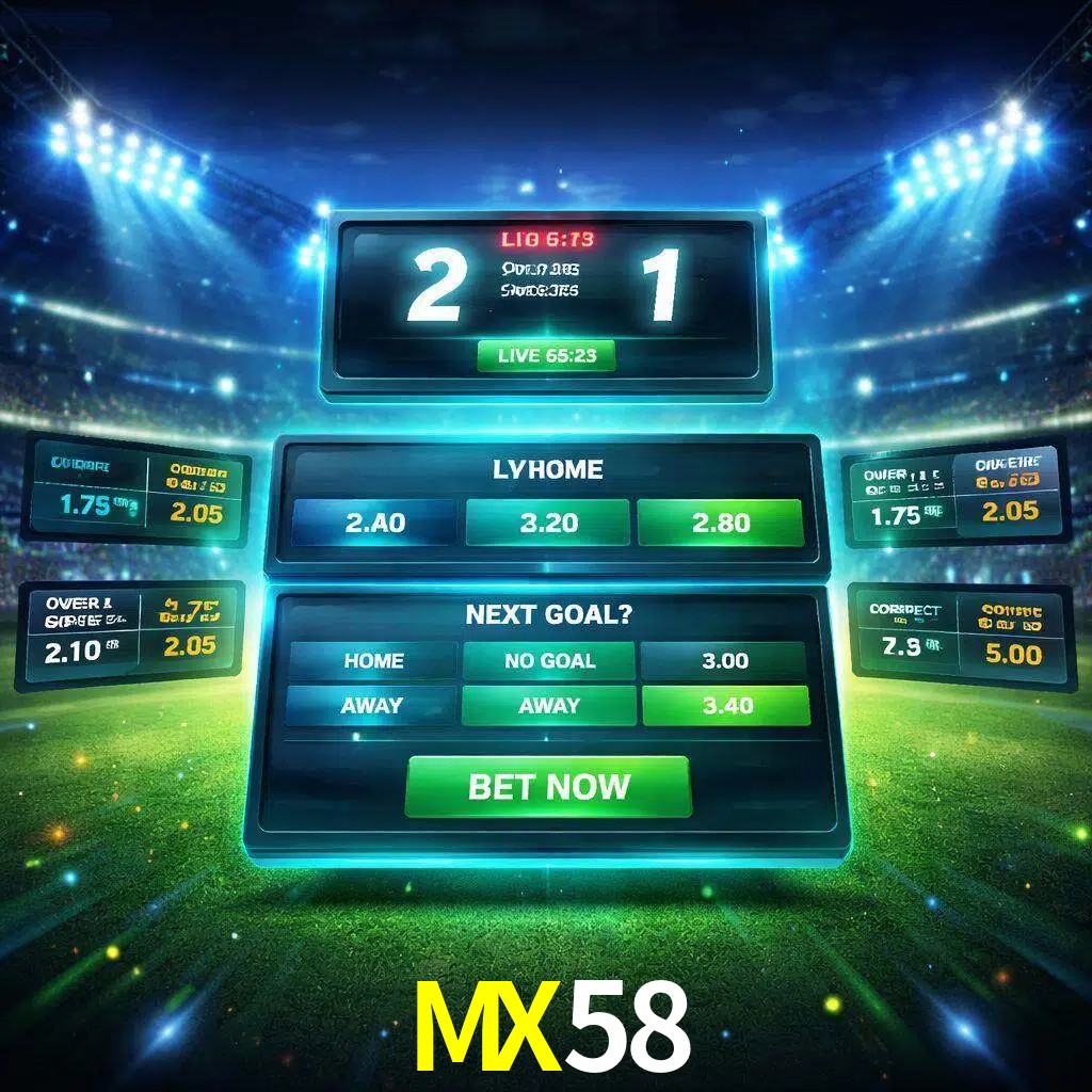 Vista de apuestas en vivo MX58 durante un partido en curso