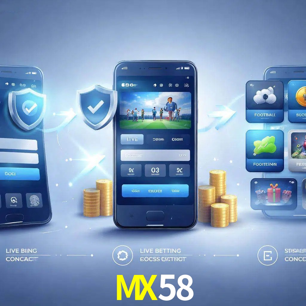 Pasos de acceso a la app MX58 en pantalla de teléfono móvil